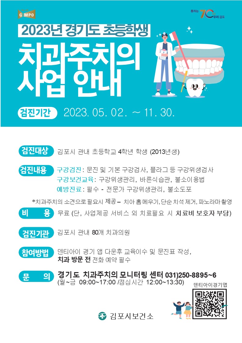 2023년도 경기도 초등학생 치과주치의사업 참여 관내 치과의료기관 현황 이미지 2