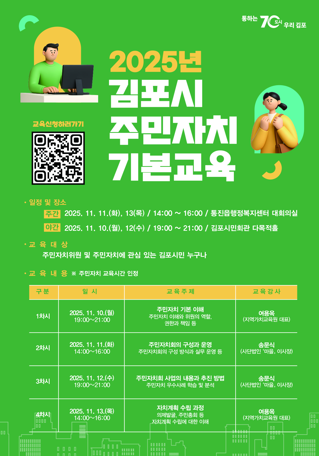 2025년 김포시 주민자치 기본교육 신청 안내 이미지 1